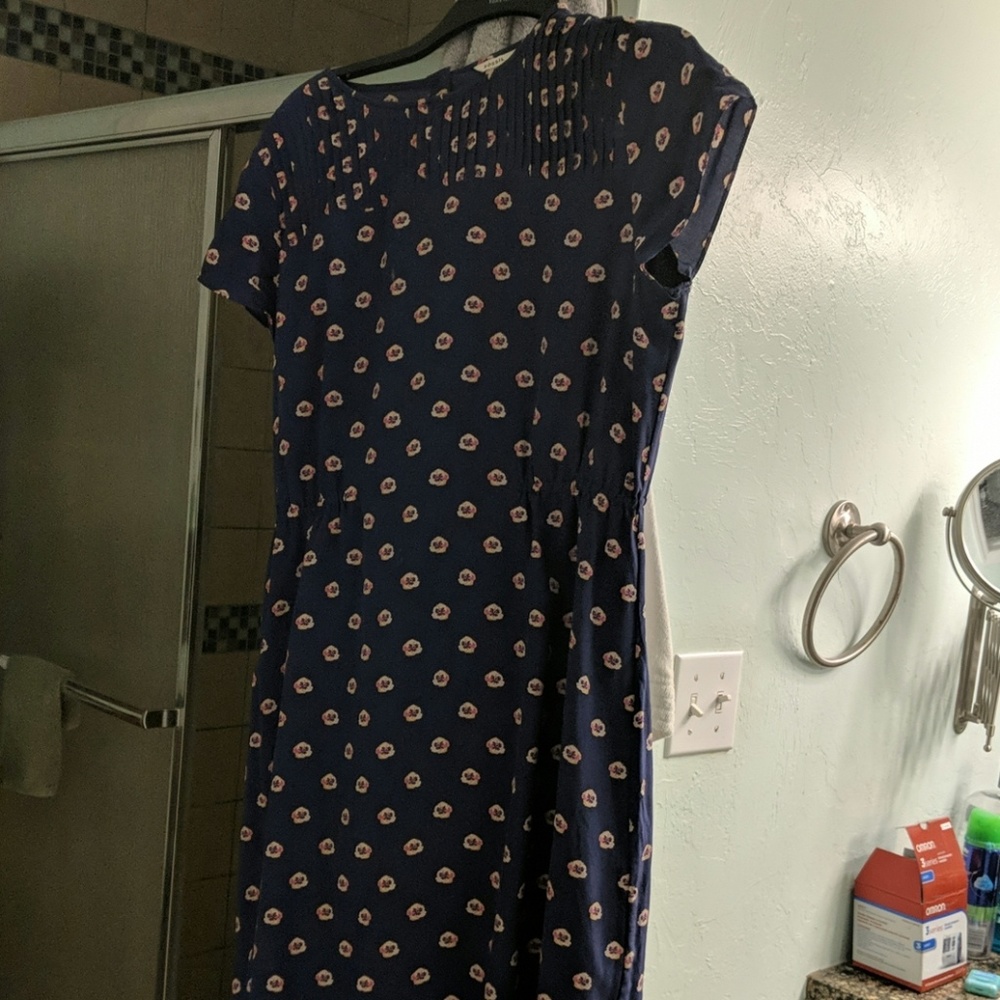 Fossil dress blue with pink flowers